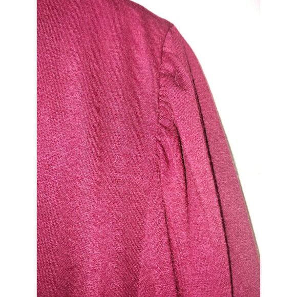 LUYAA Red-Wine Long Puff Sleeve Top w\Button Cuffs (Sz Lg) - Picture 6 of 9